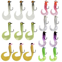Load image into Gallery viewer, Shaddock Fishing 17 Piece 7 Colors Soft Jig Heads Hooks Kit

