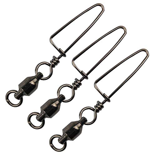 Easy Catch 10 Pack High-Strength Fishing Ball Bearing Swivel with Coastlock Snap, Strong Welded Ring for Saltwater Fishing-18Lb to 350Lb (100% Copper+Stainless Steel)(Size 2+2 (45lb) 10Pack)