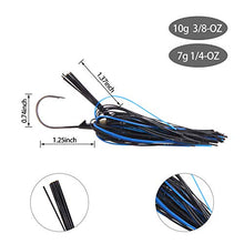 Load image into Gallery viewer, Bass Weedless Football Jig - 6pcs Flipping Jig Silicon Rubber Skirt for Bass Artificial Baits Fishing Lure Kit 1/4oz-3/8oz
