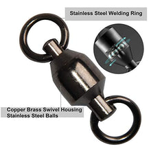 Load image into Gallery viewer, Shaddock Fishing 25 Pack 100% Copper 35lb-390lb High Strength Fishing Ball Bearing Swivels Fish Swivel Connectors with Strong Solid Welded Rings (Size 2 (65lb) 25 Pack)
