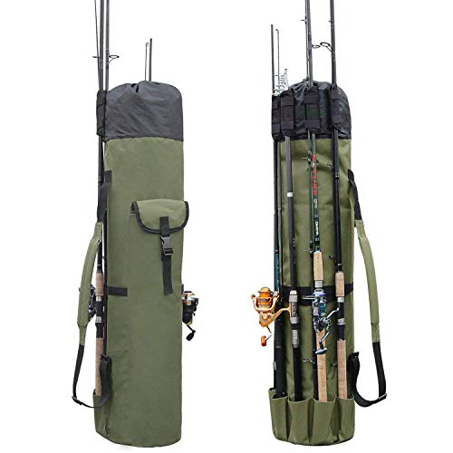 Fishing Bag Fishing Rod Reel Case Carrier Holder Fishing Pole Storage Bags Fishing Gear Organizer Travel Carry Case Bag by Shaddock