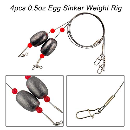 AGOOL 130pcs Saltwater Surf Fishing Tackle Fish Finder Rig Surf Fishing  Rigs Live Bait Rigs Fishing Wire Leaders Pyramid Sinker Weights Sinker  Slider