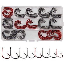 Load image into Gallery viewer, Shaddock Fishing 160pcs/box 7381 Offset Sport Circle Hooks Black High Carbon Steel Octopus Fishing Hooks-Size:1-5/0
