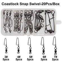 Load image into Gallery viewer, Easy Catch 10, 30 Pack High-Strength Fishing Ball Bearing Swivel with Coastlock Snap, Strong Welded Ring for Saltwater Fishing-18Lb to 350Lb (100% Copper+Stainless Steel) (Size 6+6 (180lb) 30Pack)

