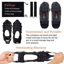 Load image into Gallery viewer, Shaddock Fishing Ice Cleats for Shoes and Boots, Ice Snow Traction Cleats Crampons for Men Women Kids Winter Walking on Ice and Snow Anti Slip Overshoe Stretch Footwear (Size S)
