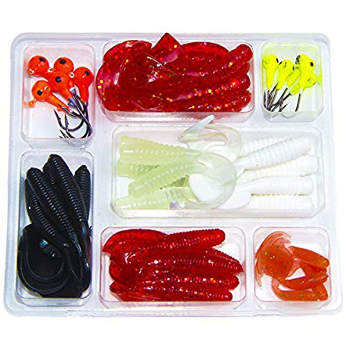 Shaddock Fishing Lures Baits Tackle, Trout Fishing Kit, Tube Jigs Fishing  Gear Set Including Plastic , Jigs Heads Hooks, 17-110pcs Soft Plastic Bait  S