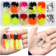 Load image into Gallery viewer, Shaddock Fishing Lures Baits Tackle, Trout Fishing Kit, Tube Jigs Fishing Gear Set Including Plastic woms, Jigs Heads Hooks, 17-110pcs Soft Plastic Bait Set
