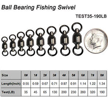 Load image into Gallery viewer, Shaddock Fishing 25 Pack 100% Copper 35lb-390lb High Strength Fishing Ball Bearing Swivels Fish Swivel Connectors with Strong Solid Welded Rings (Size 1 (45lb) 25 Pack)
