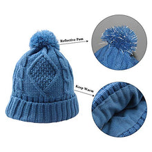 Load image into Gallery viewer, Hat Glove Scarf Set Women, 3 in 1 Beanie Hat and Scarf Winter Set Knit Warm Winter Gift Set for Women Girls (Sky Blue)
